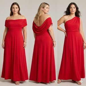 ELOQUII Red Off-the-Shoulder Convertible Maxi Dress - Size 14 New With Tags